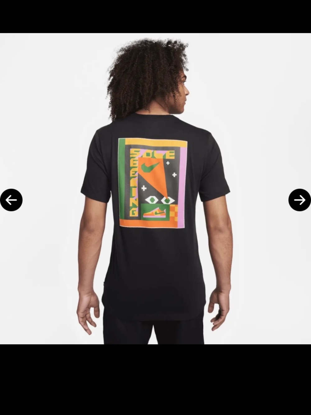 Nike Black Short-Sleeve Tee with quilted Back Print Jeffrey Sincich Collab